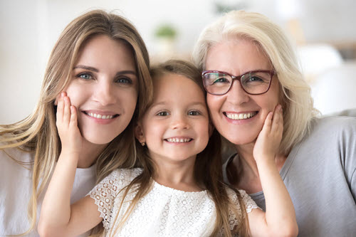 Three generations of women